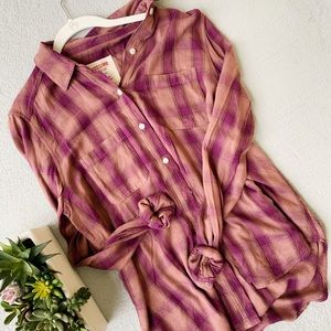 MOSSIMO Purple Plaid Flannel